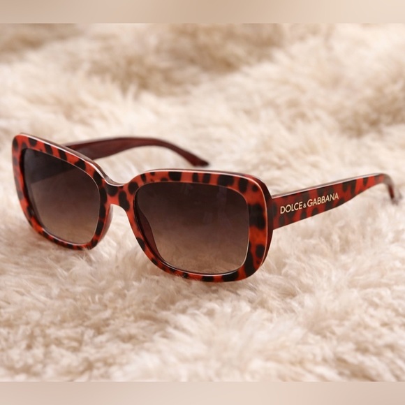 Dolce & Gabbana Accessories - Dolce & Gabbana Red & Black Leopard Oversized Sunglasses – DG Designer Shades